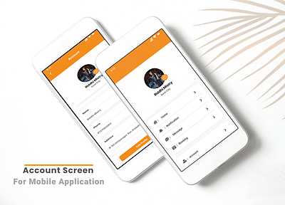 Account Screen For Mobile App