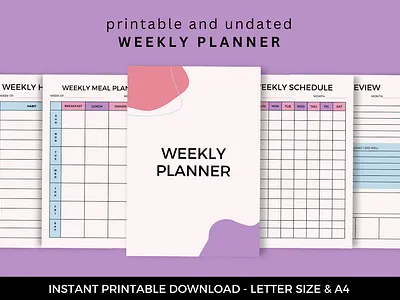 weekly planner template aesthetic planner branding canva canva design canva planner graphic design minimal minimal planner planner printable template template ui weekly planner