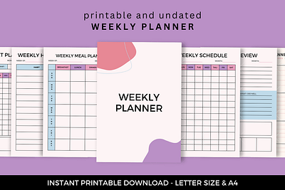 weekly planner template aesthetic planner branding canva canva design canva planner graphic design minimal minimal planner planner printable template template ui weekly planner