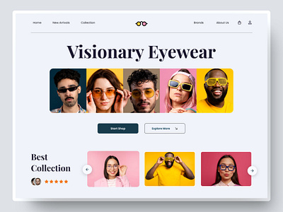 Website Visionary Eyewear design eyewear glasses graphic design homepage landingpage logo optic page ui uiux ux visionary website