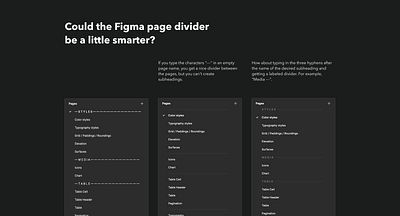 Could the Figma page divider be a little smarter? design figma product design ui ux