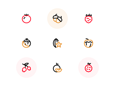 Iconly Pro - Fruit icons blueberry coconut design fruit icons icon icon pack icon set icondesign iconly iconly pro iconography iconpack icons iconset illustration melon nut raspberries tomato ui