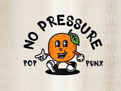 No Pressure Pop Punx Mascot 🍊 badge badge design branding creative fun graphic design mascot orange pop punk type