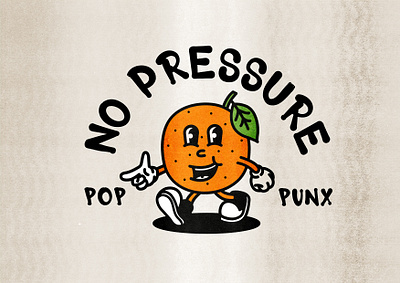 No Pressure Pop Punx Mascot 🍊 badge badge design branding creative fun graphic design mascot orange pop punk type