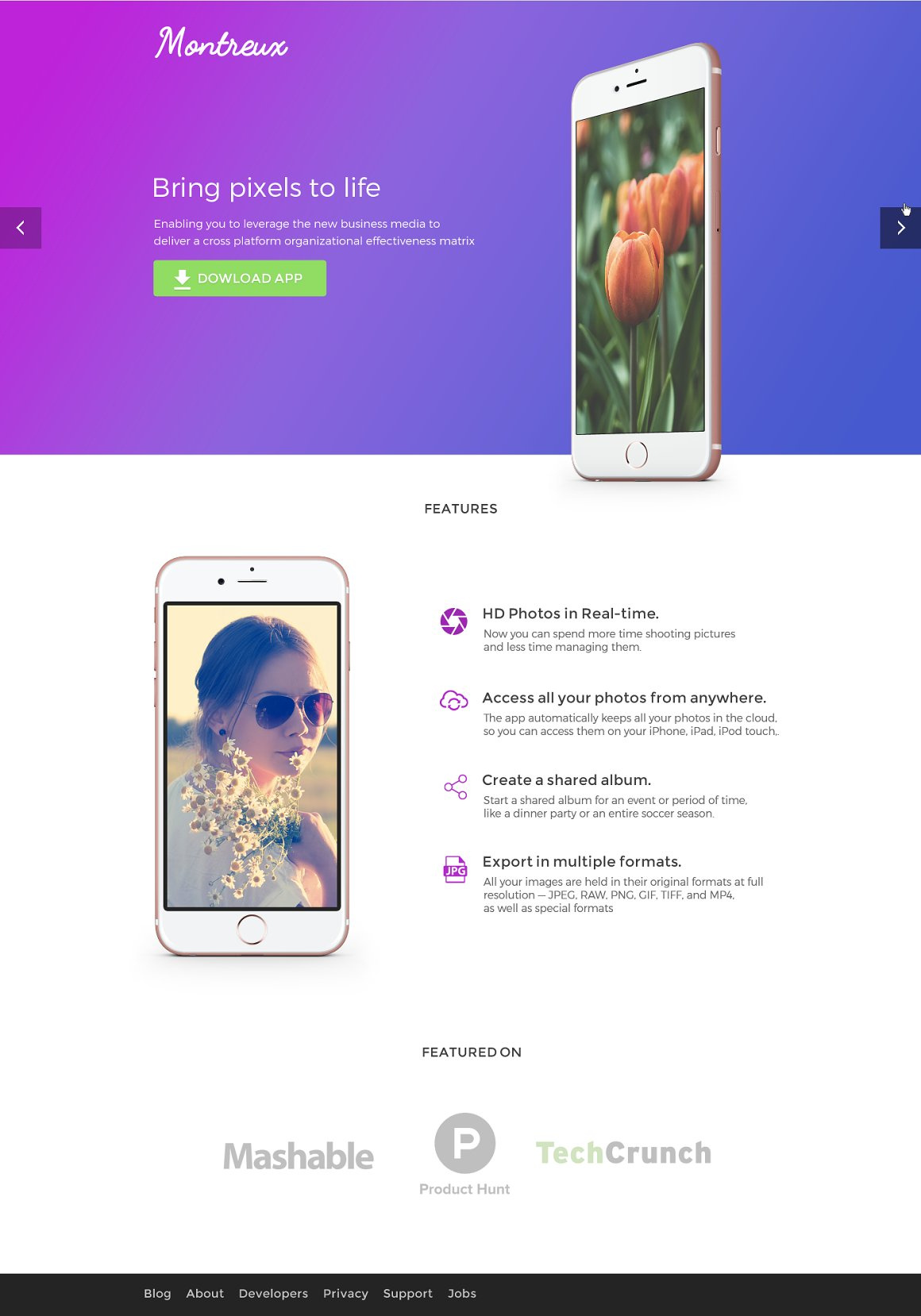 Mobile App Landing Page by Landing page-template on Dribbble