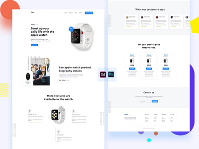 Apple Watch Landing Page apple apple watch landing page design graphic homepage landing one page ui ux watch website
