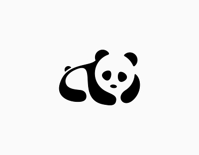 Cute Panda Minimal Logo Illustration bamboo bear cartoon character china creative cute design flat graphic design illustration logo logo design minimal negative space panda silhouette simple wild wildlife