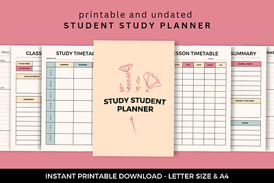 Student study planner canva canva template planner student planner study planner