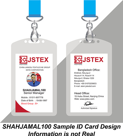 shahjamal100 JSTEX ID Card Design Sample