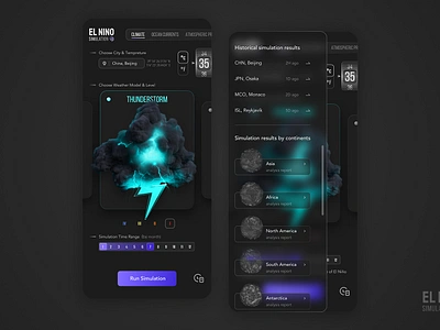 Weather Simulation APP 3d 3d cloud 3d thunderstorm climate dark cloud el nino simulation simulation app thunder thunderstorm ui weather app weather simulation weather ui