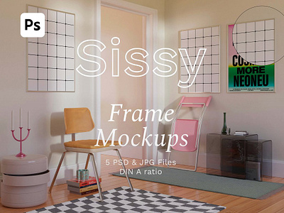 Frame Mockups In Living Room SISSY frame for print shop frame mockup frame template frame wall mockup mockups modern interior modern mockup picture frame picture frame mockup poster mockup bundle print mockup bundle print shop mock ups psd mock ups