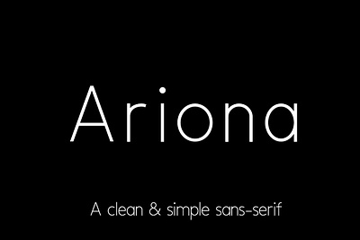 Ariona ariona display font light font logotype modern font professional font sans serif clean sans serif lowercase sans serif professional sans serif uppercase thin font