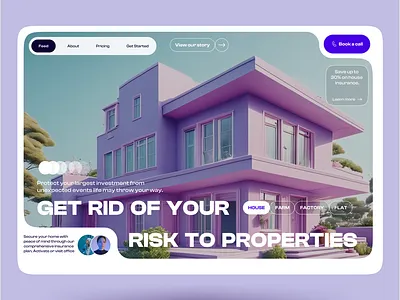 Futuristic Design Concept for a Property Insurance Website figma futuristic design futuristic website graphic design landing page modern design property insurance ui ui design uiux user experience website design
