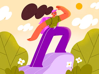 Hiking character design character illustration hiking illustration nature procreate travel