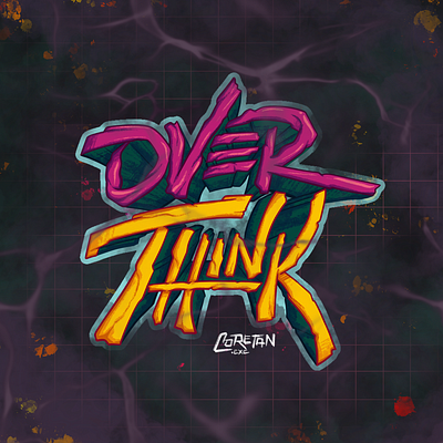 "overthink" Streetwear T Shirt Design branding design graphic design illustration l lettering logo typography vector