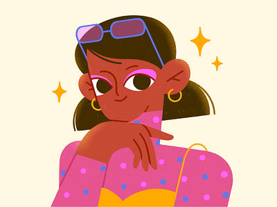 Summer vibe character illustration character design girl illustration procreate summer sunglasses
