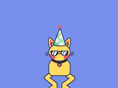 Jumping Cat animation branding cat cat animation cat jumping character design design graphic design illustration logo logo design party ui ux vector