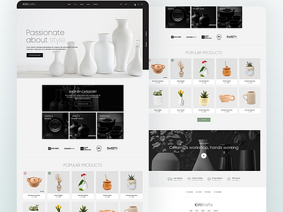 Elegant E-commerce Design for KirtiKrafts branding cramic graphic design landing page ui uiux web web brand web ecommerce website