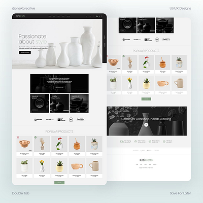 Elegant E-commerce Design for KirtiKrafts branding cramic graphic design landing page ui uiux web web brand web ecommerce website