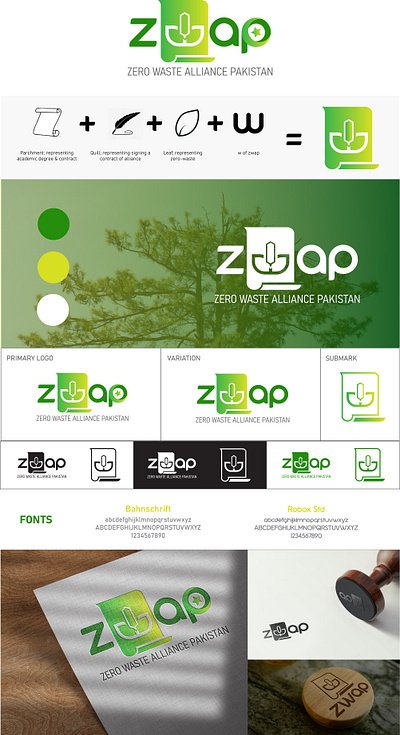 ZWAP Logo Proposal academia alliance branding graphic design logo zero waste