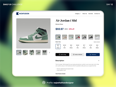 Day 12: Single Product - Daily UI Design Challenge. designchallenge designinspiration designlearning designportfolio designstrategy designtrends digitaldesign ecommercedesign figmadesign onlineretail productdetailpage shoestore uidesign uiuxdesign usercentricdesign userexperience userexperiencedesign userinterface uxdesign webdesign