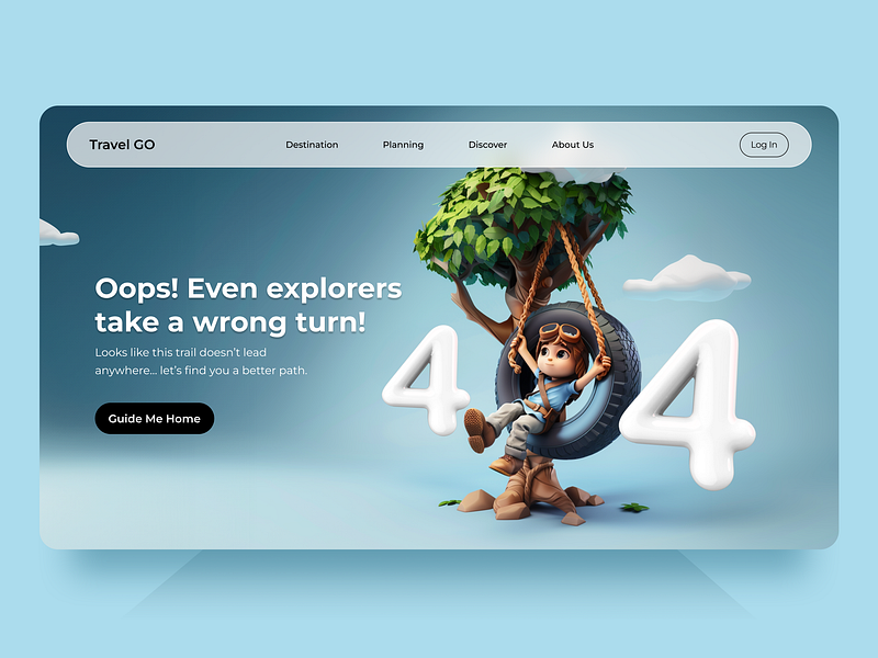 Explorer's Error: A Creative Twist on 404 Page