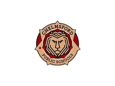 CHELMSFORD Public Schools a logo branding design geometric logo graphic design grid logo illustration lion logo logo school logo vector