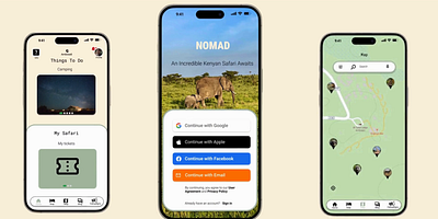 Wildlife Park Guide App booking app camping guide app hiking app hotel booking app ios iphone mobile mobile app park app park guide app safari guide app ticket booking travel guide app ui ux visual design