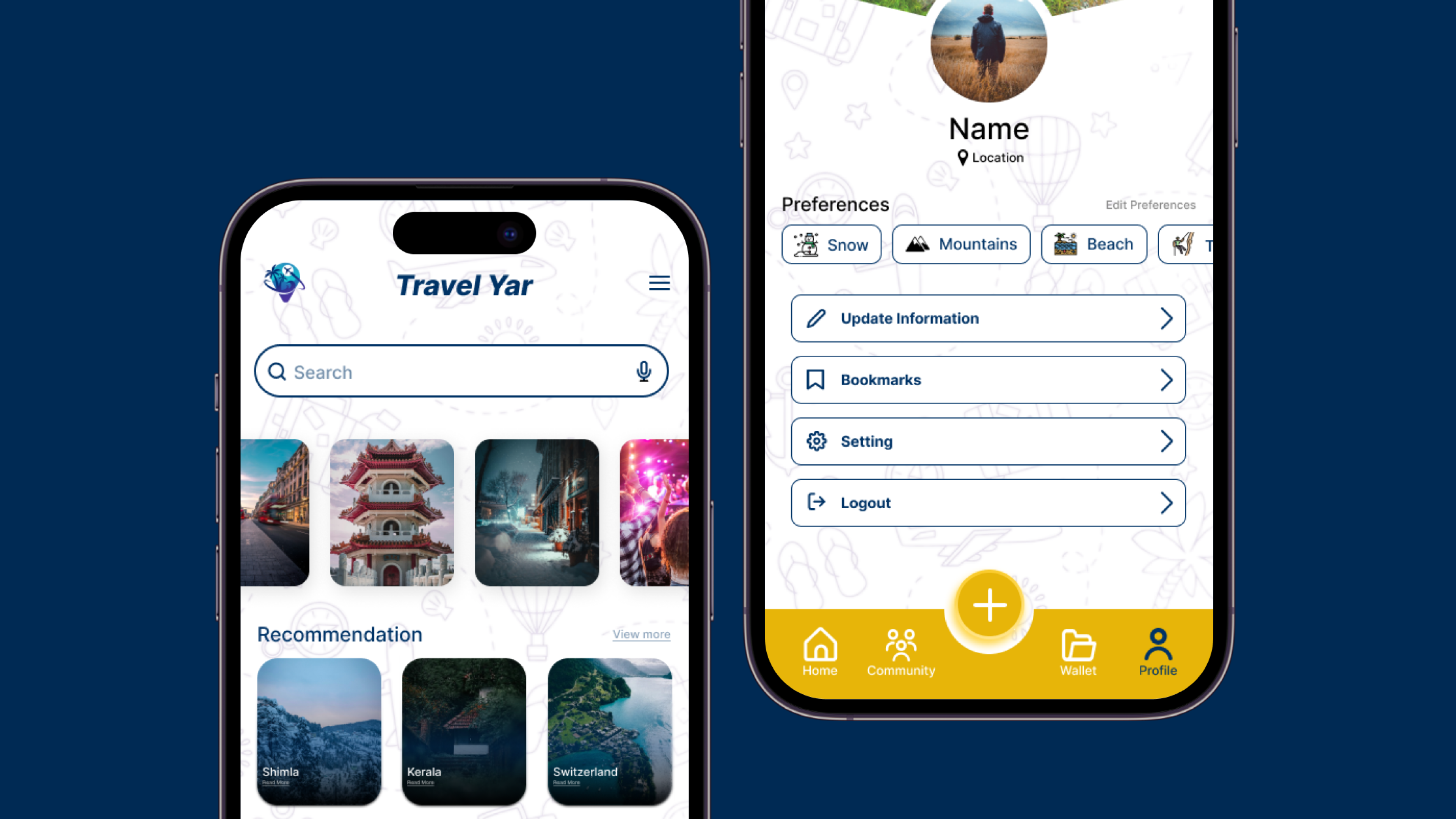 TRAVEL YAR case study travelapp ui uiux ux