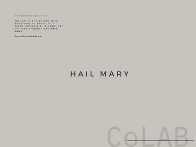 Hail Mary | CoLAB branding design graphic design music typography