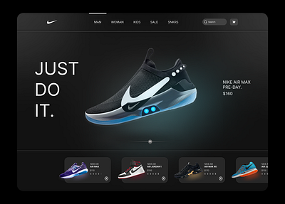 NIKE Landing Page app design ui ux