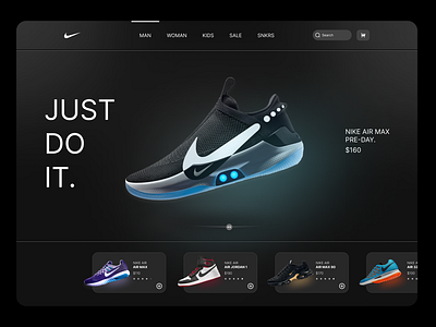 NIKE Landing Page app design ui ux