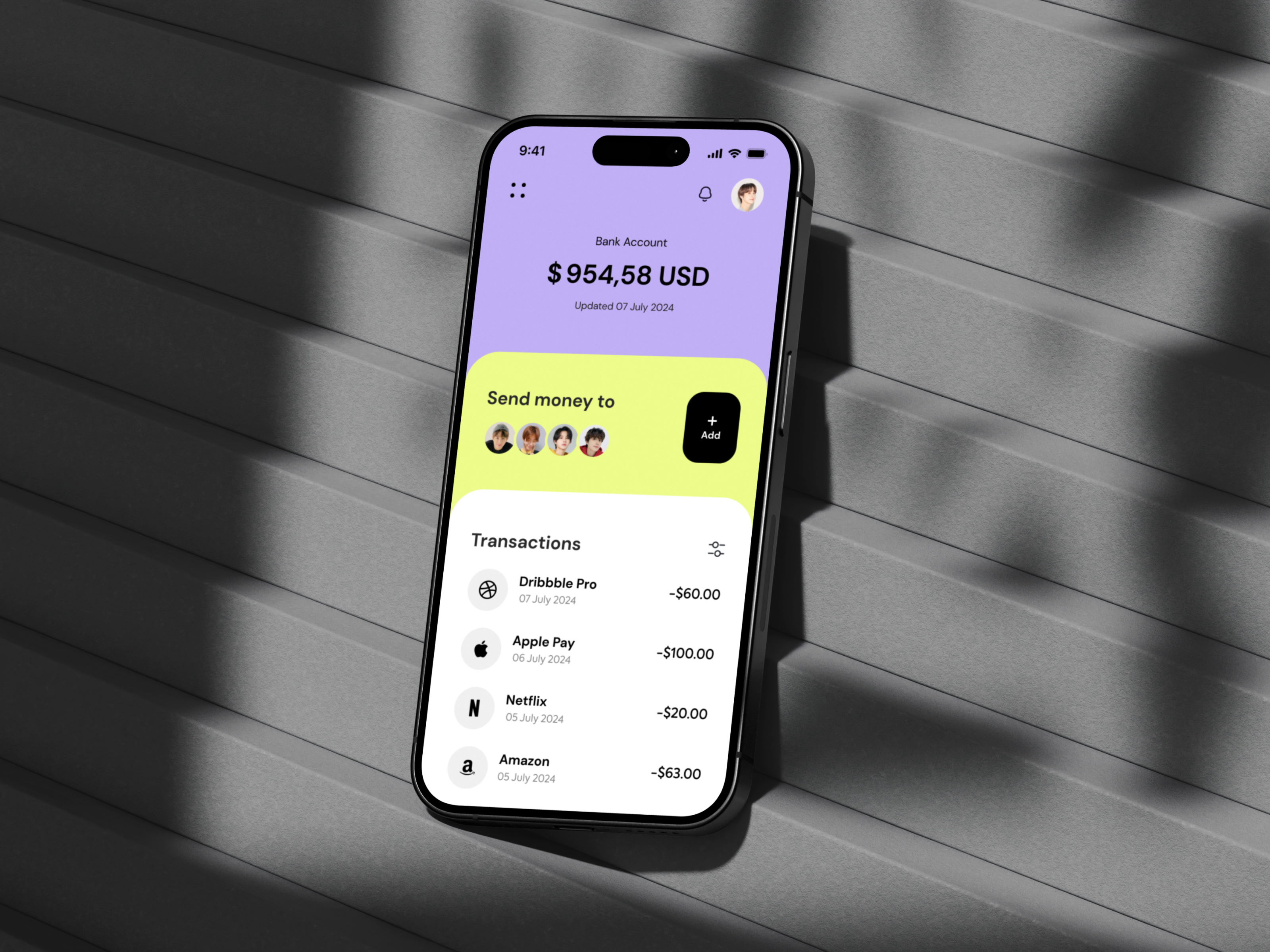 Finance Mobile App app bank app banking design finance finance app minimalist mobile money payment transaction transfer ui ux wallet