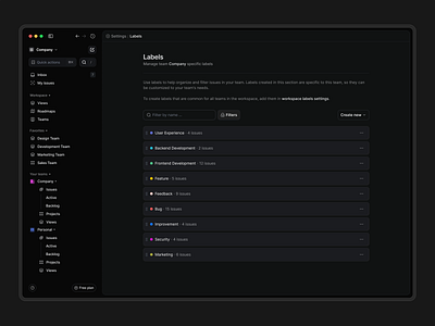 Label management adminlabels admintasks admintools backend development create label feature label label list labeling labelorganization labels labelsmanagement list item list labels order labels settings user experience workspace workspace labels