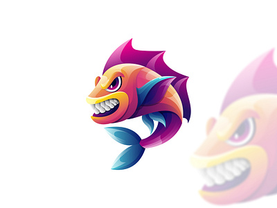 Fish Illustration Colorful Logo 3d animal animation branding creative fish graphic design logo motion graphics ocean sea