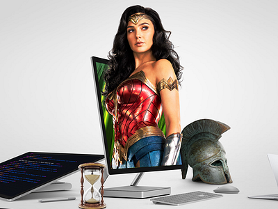 Microsoft and Wonder Woman 1984 advertising animation branding design digital retouching graphic design microsoft motion graphics retouching wonder woman