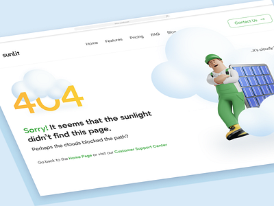 404 Page | Page Not Found | Web 404 404 page design desktop landingpage power sunlight ui user friendly webdesign website