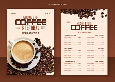 Coffee Shop Food Menu Design bevarage blackcoffee cafe card coffee design drink graphic design hot menu vector