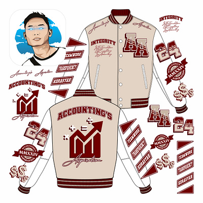 Clothing for University Indonesia Varsity Jacket Design clothes design fashion illustration letterman jacket logo streetwear varsity varsity jacket vector
