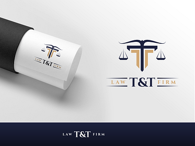 T&T Law Firm Logo design elegant firm law logo mertistudio