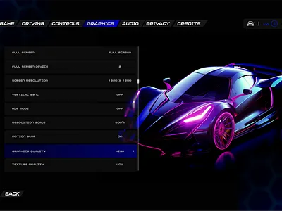 Settings Page dailyui game settings ui