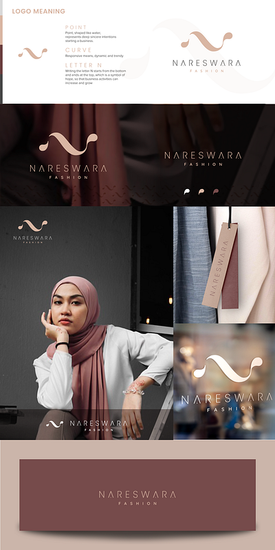 Hijab Nareswara Logo art branding hijab lineart logo mertistudio simple women