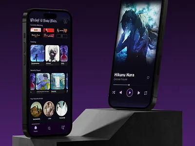 Music Streaming App For anime fans anime dailyui musicstreaming ui