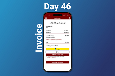 Day #046 Prompt: Invoice #DailyUI #Figma #UIdesign #appdesign ui