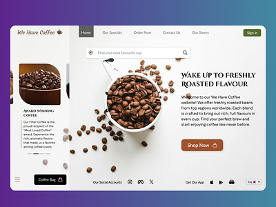 We Have Coffee Website Landing Page coffee coffee beans wesbite coffee website landing page ui