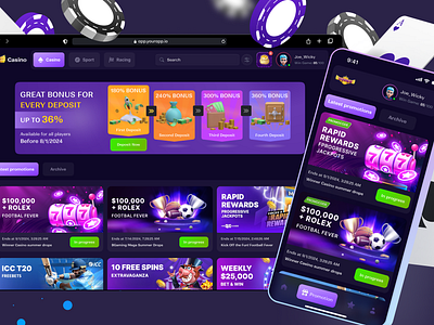 Online casino design app design casino dark mode dark theme figma gambling game design mobile game design online casino slots ui uiux ux web design
