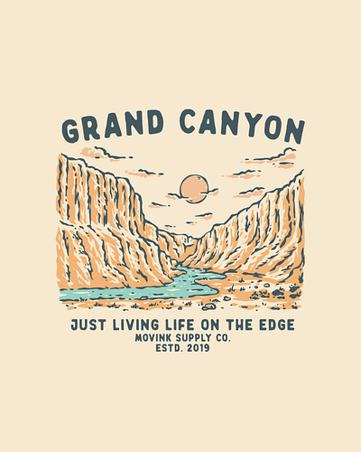 Vintage Grand Canyon National Park Illustration branding design graphic design illustration logo mountain nature ui ux vector