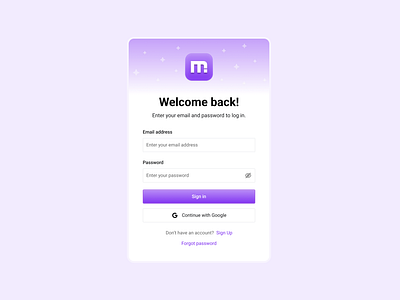 Login page - Framer Metrics application branding design figma login login page purple saas saas application stars ui ux website website login