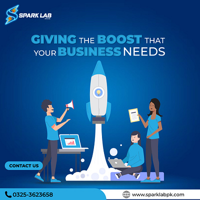 Giving Your Business the Boost It Needs! app boost branding business design graphic design illustration illustration art logo needs spark lab ui ux vector