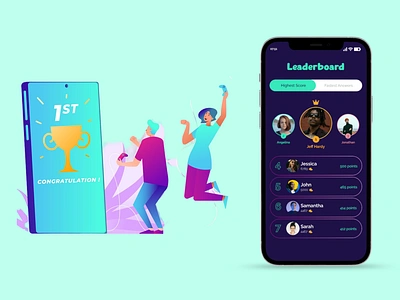 Daily UI #019 - Game Leaderboard 019 app design branding daily ui daily ui challenge design figma first shot game leaderboard leaderboard trivia game trivia quiz game leaderboard ui ui design